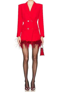 NBD Yvette Double-breasted Mini Blazer Dress in red - women's dress