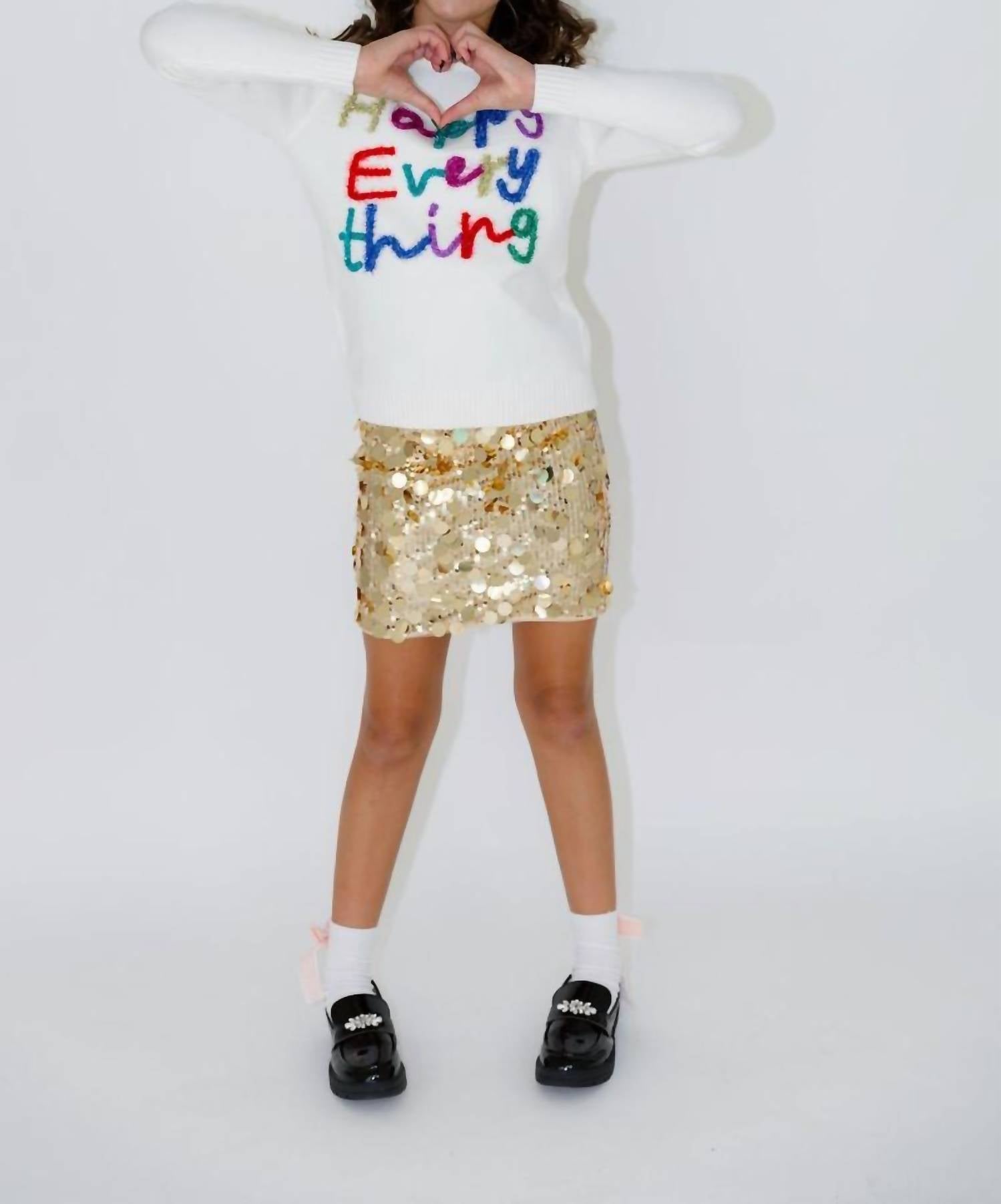 Lola + The Boys - Girls Happy Everything Tinsel Sweater