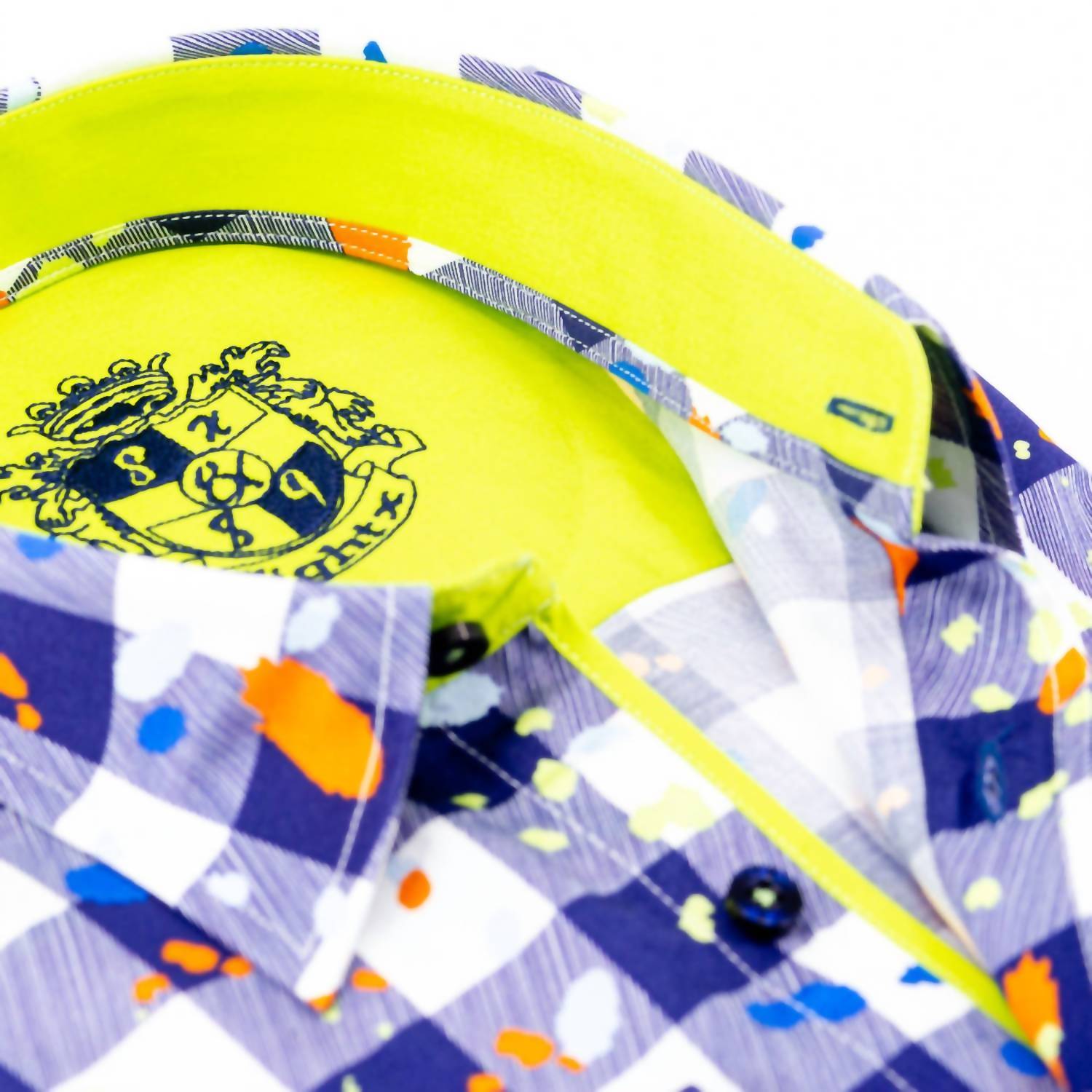 Eight X - Men's Digital Paint Shirt With Solid Trim