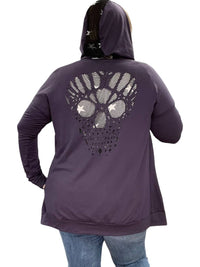 Blumin - Skull Laser Cut Detail Back Hoodie