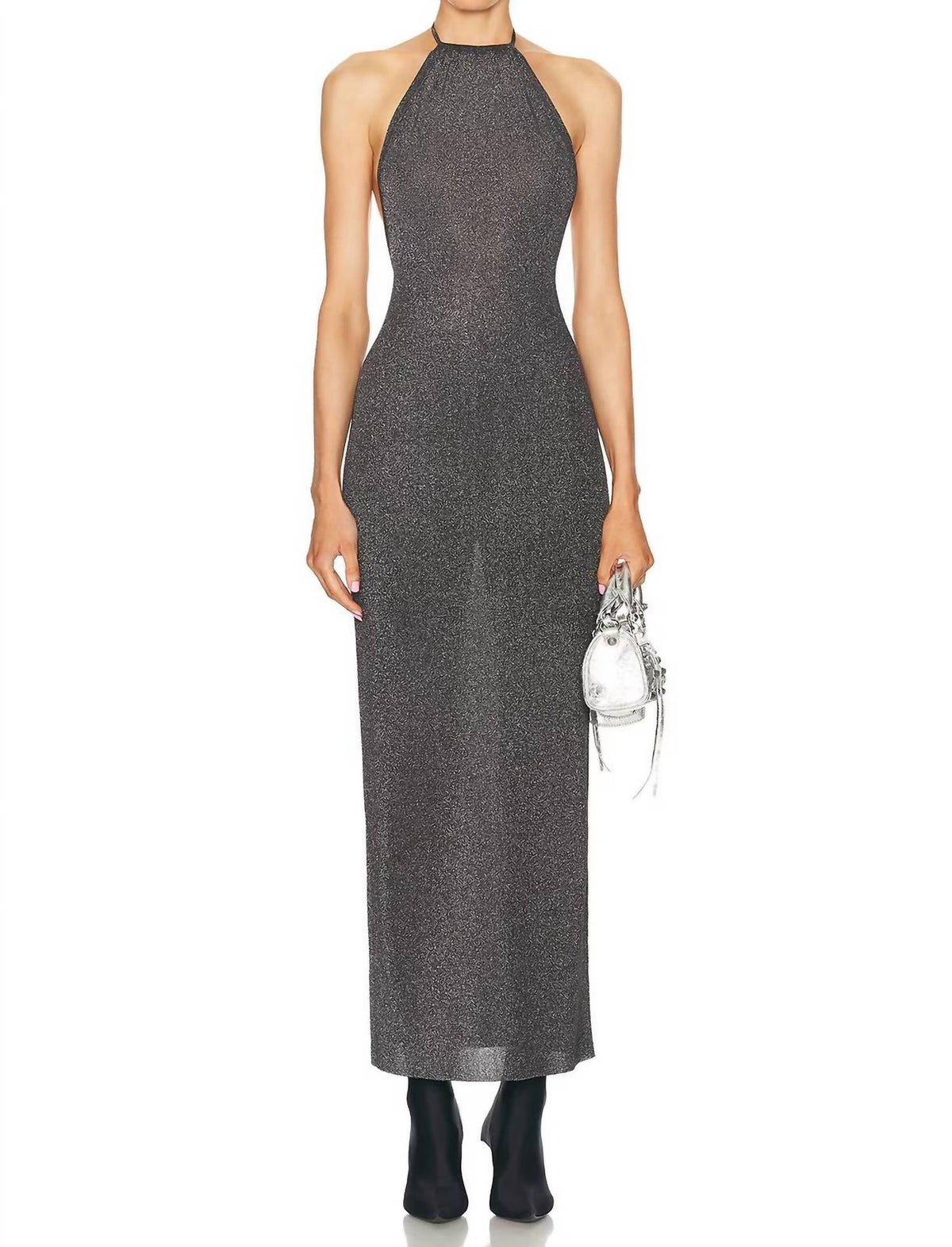 Balenciaga - Pre-loved Lurex Metallic Halter Maxi Dress