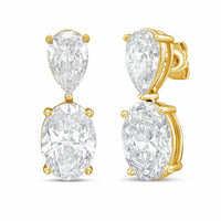 Diana M Jewels - Women's Pear Lab-Grown Diamond Stud Earrings (12.00 Ct TCW) - Luxe