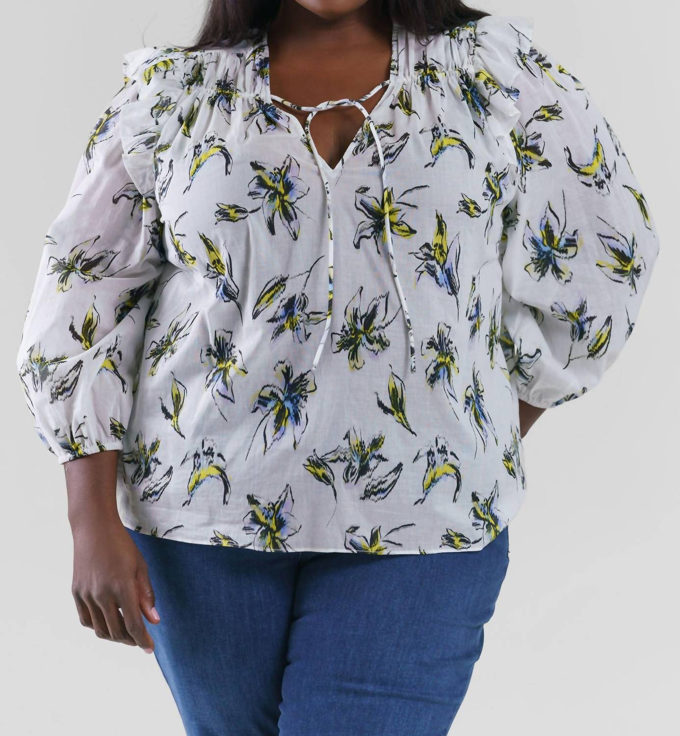 Tanya Taylor - Delaney 3/4 Sleeve Top - Plus
