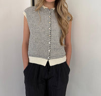 Things Between - Sadie Striped Knit Button Top
