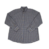 F/X Fusion Men's Twill Check Sport Shirt in blue multi - men's shirt