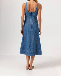 sundays Willa Midi Dress in denim - women's dress - detail view