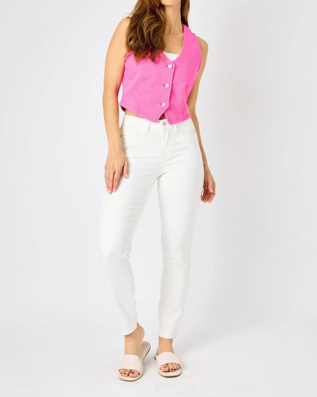 Judy Blue - Mid Rise Braided Jeans