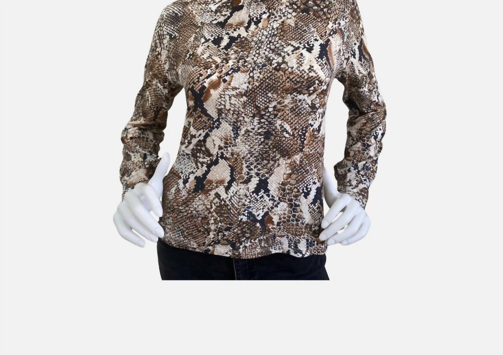 Elliott Lauren - Snakeskin Mock Neck Top