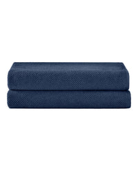 Under the Canopy Textured Organic 2 Piece Bath Sheet Set in navy - item