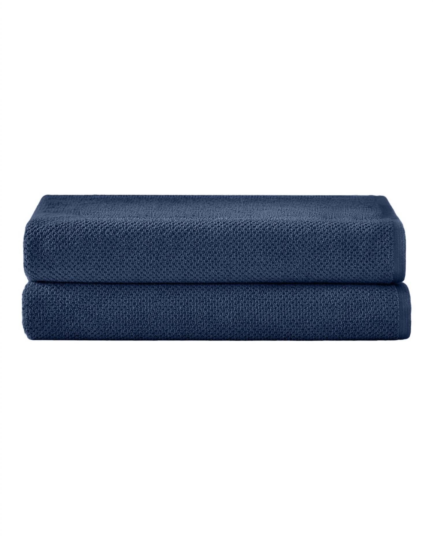 Under the Canopy Textured Organic 2 Piece Bath Sheet Set in navy - item