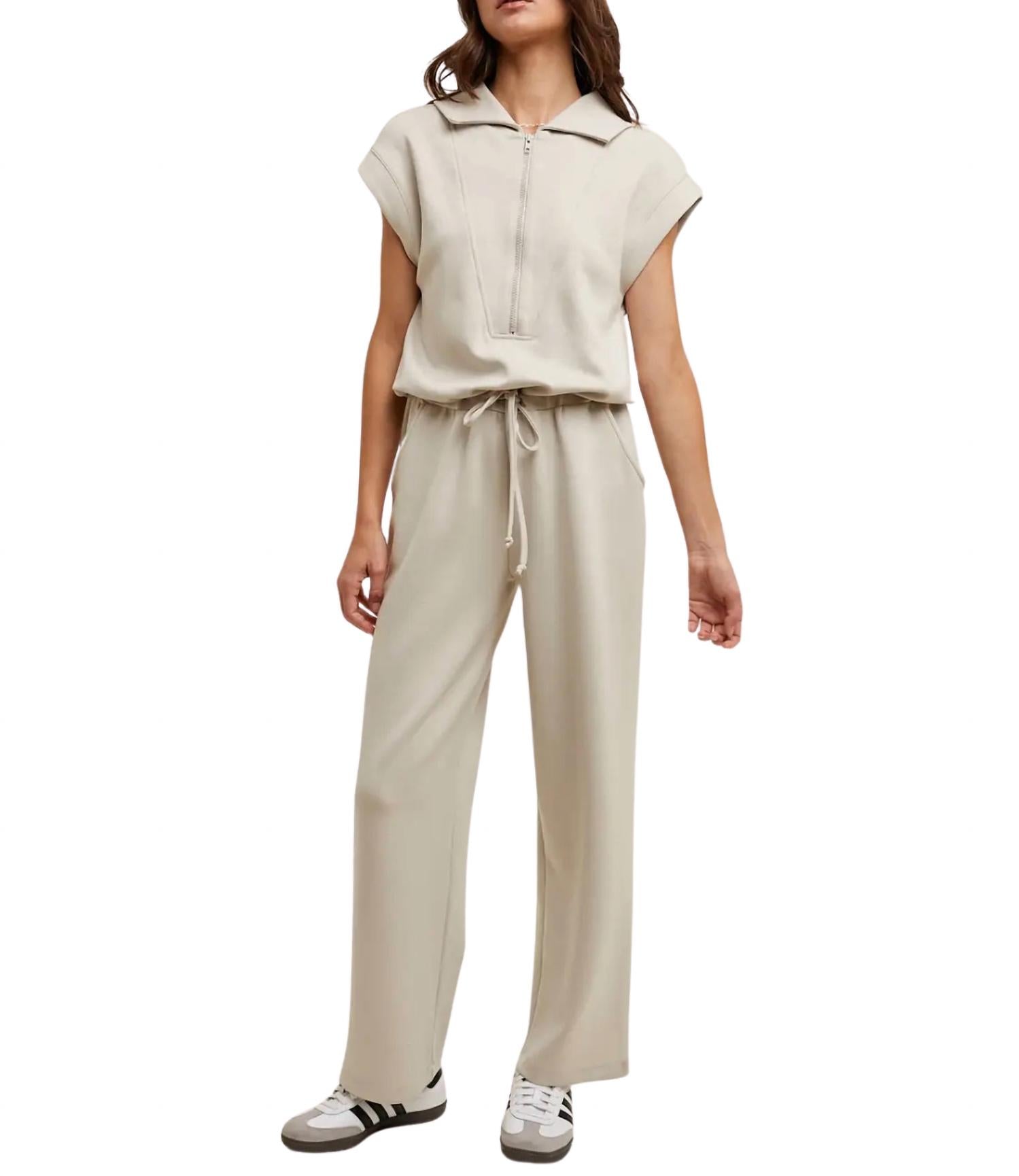 Wishlist - Scuba Half Zip Jumpsuit