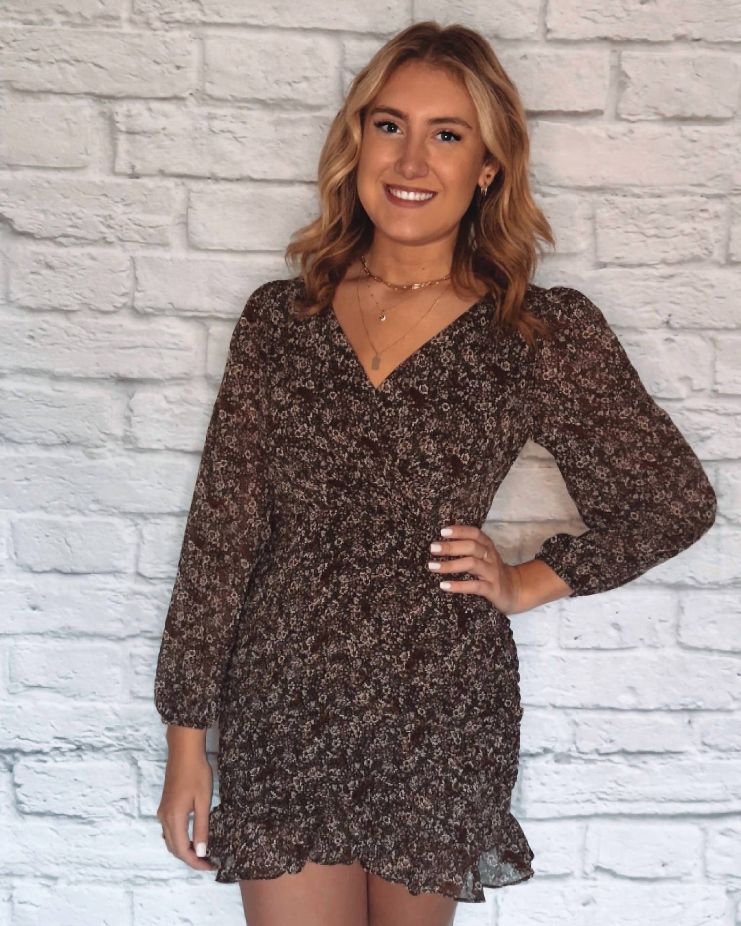 Lush - Gina Ruched Bottom Dress