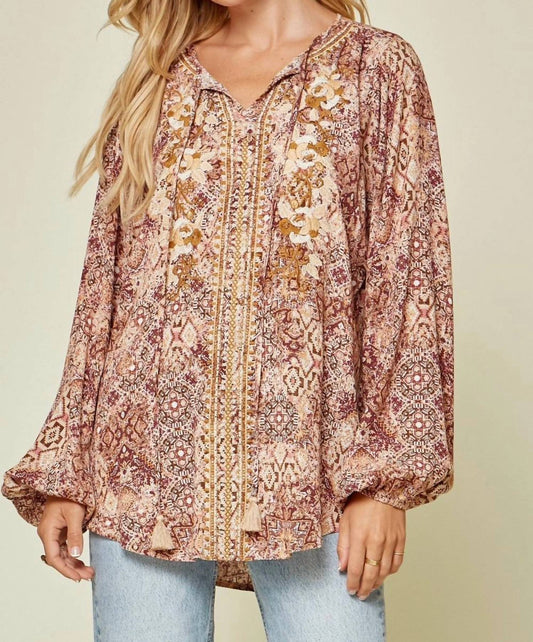 Andree By Unit - Embroidered Peasant Top