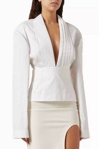 A.W.A.K.E. Mode - Cummerbund Collar Tuxedo Top