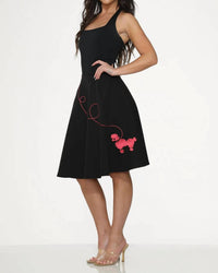 Orchid Bloom - Embroidered Poodle Swing Skirt