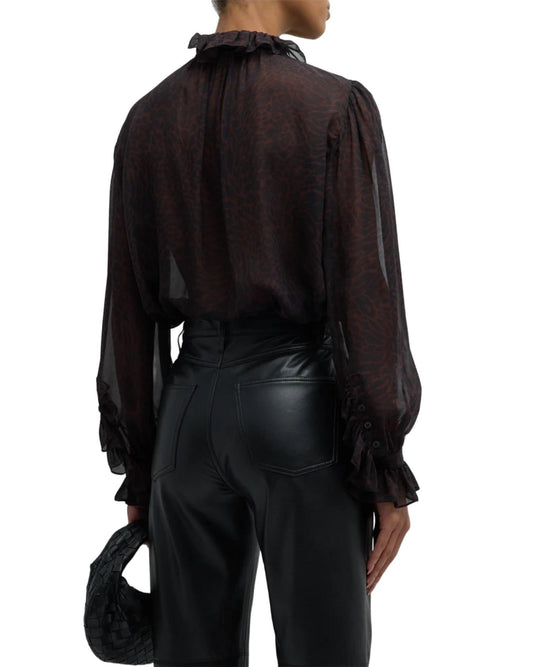 Frame - RUFFLE FRONT BUTTON UP SHIRT