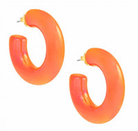 ZENZII Women's Chunky Iridescent Lucite Earrings in orange - women's jewelry