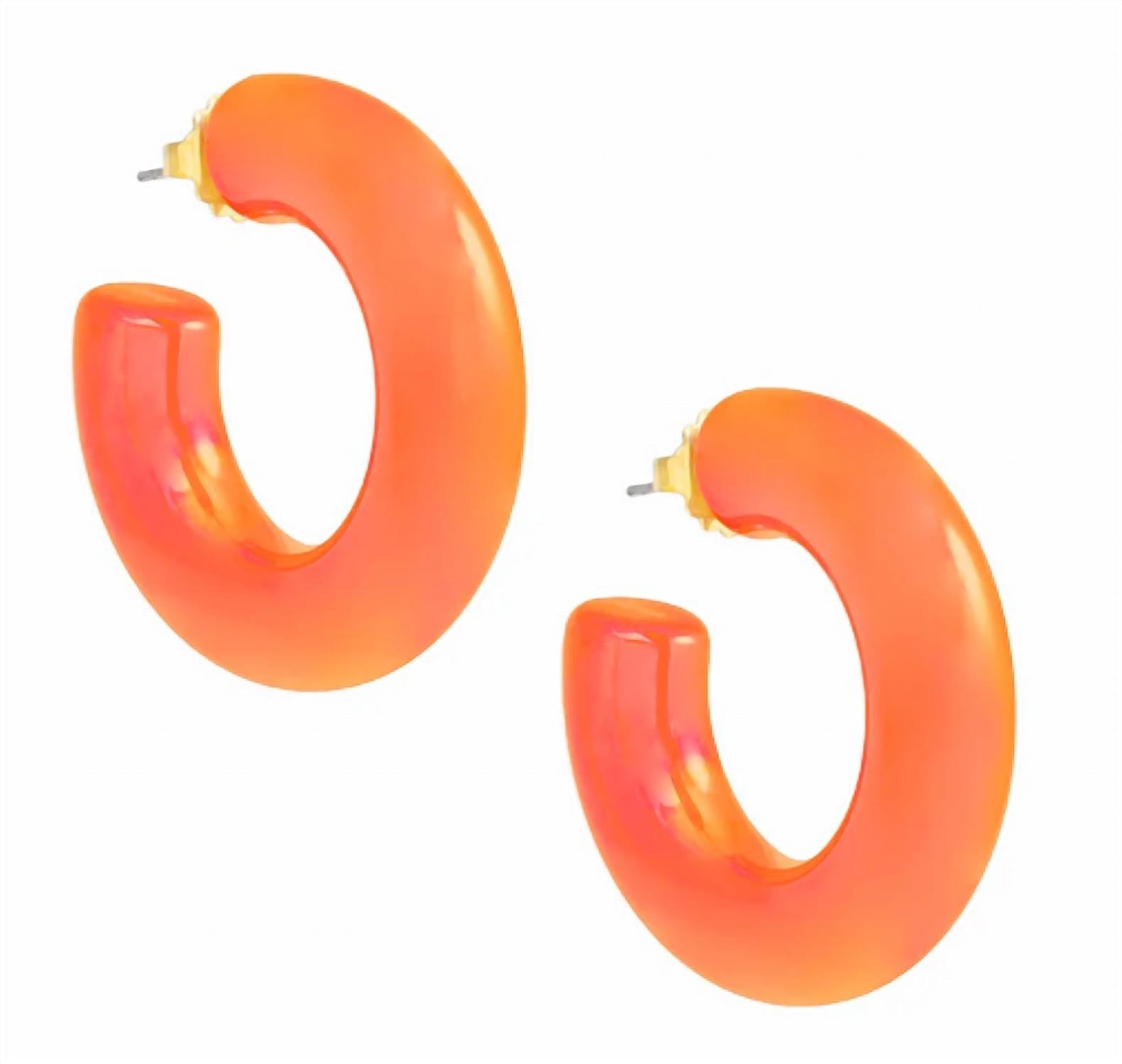 ZENZII Women's Chunky Iridescent Lucite Earrings in orange - women's jewelry