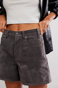 Free People Tippi Vegan Suede Shorts in dark grey - women's shorts - view 4