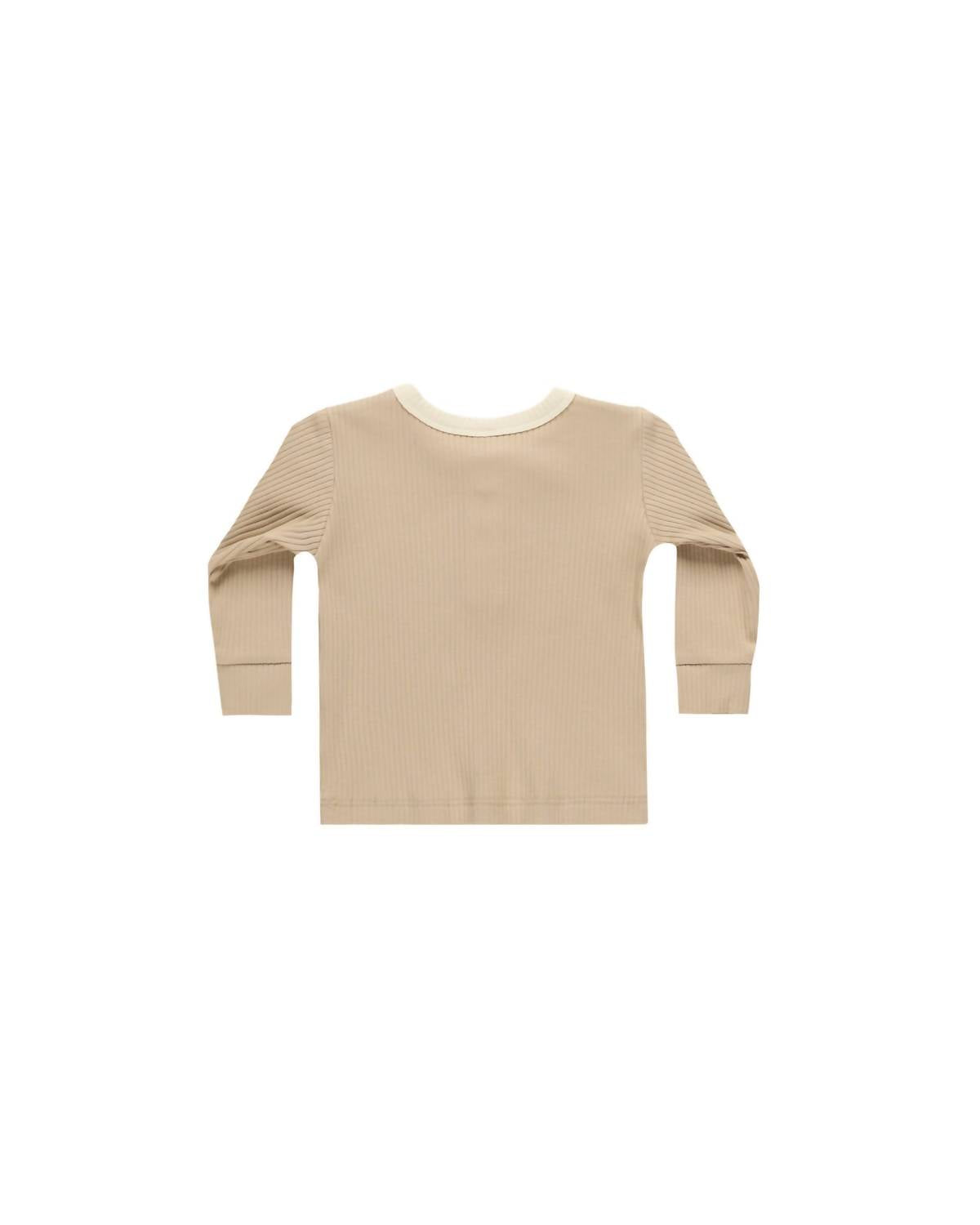 Quincy Mae - Girls' Ribbed Henley And Legging Set