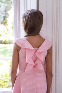 David Charles - Girls Textured Ruffled Dress