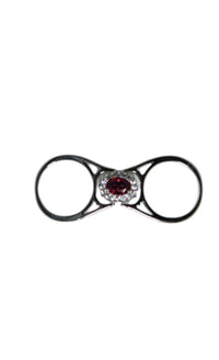 Faire - SAPPHIRE/RUBY REVERSIBLE RHODIUM PLATED RING