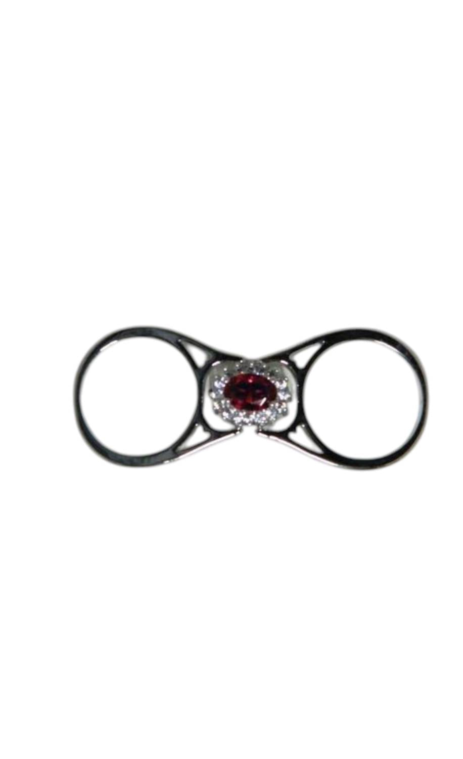 Faire - SAPPHIRE/RUBY REVERSIBLE RHODIUM PLATED RING