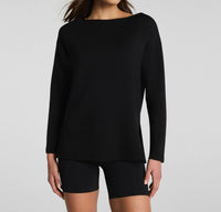 Spanx Airessentials Boatneck Tunic in very black - women's shirt