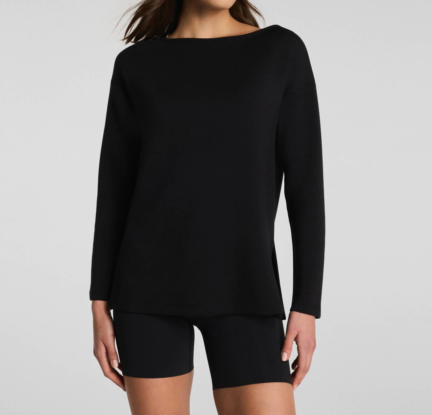 Spanx Airessentials Boatneck Tunic in very black - women's shirt