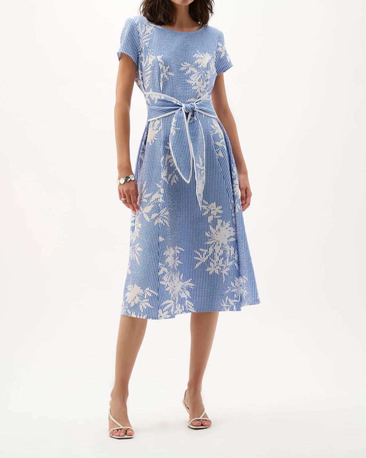 Joseph Ribkoff - Floral Stripe Fit And Flare Dress