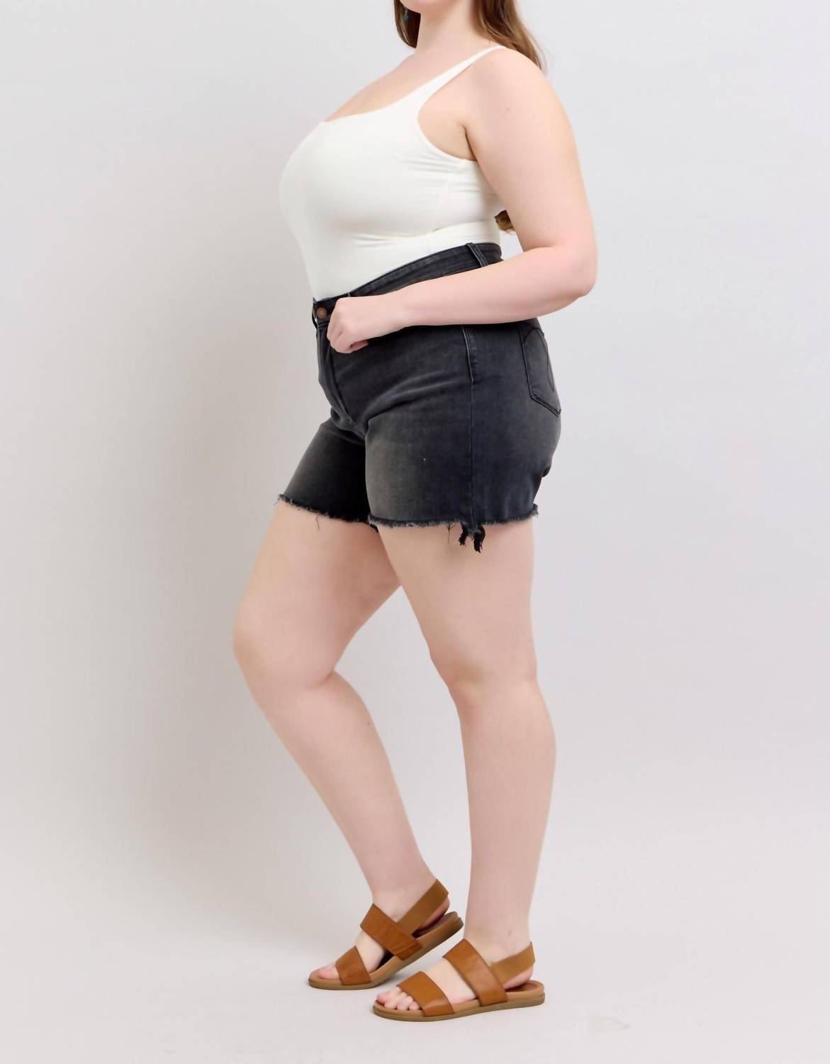 Judy Blue - High Waist Cut Off Dad Denim Short