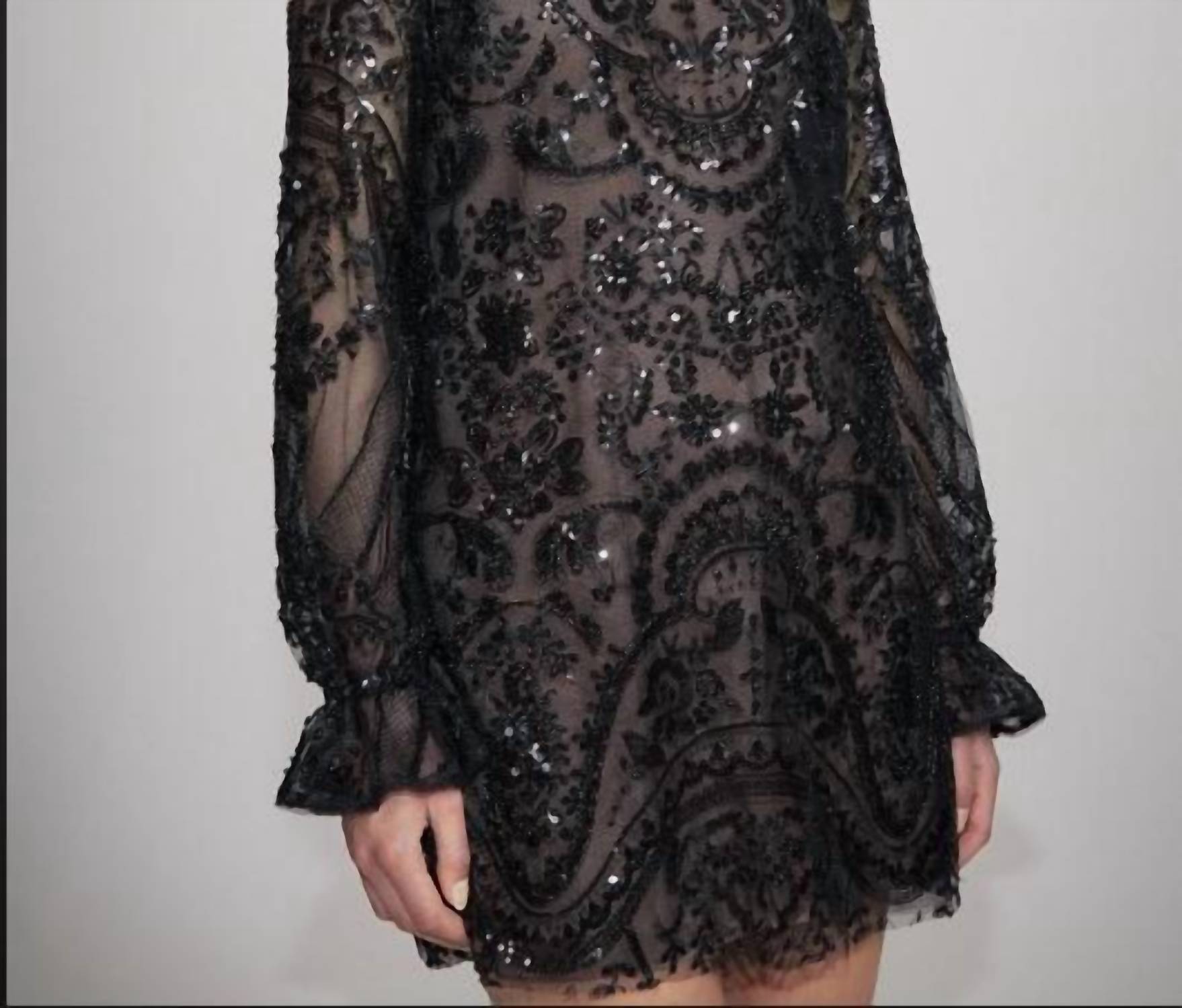 Self-Portrait - Paisley Sequin Midi Dress