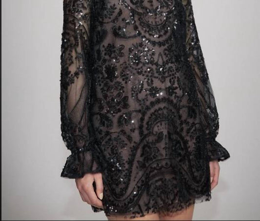 Self-Portrait - Paisley Sequin Midi Dress