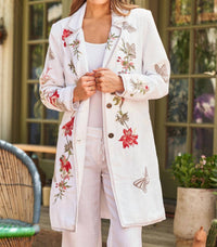 Paparazzi - Embroidered Slub Coat