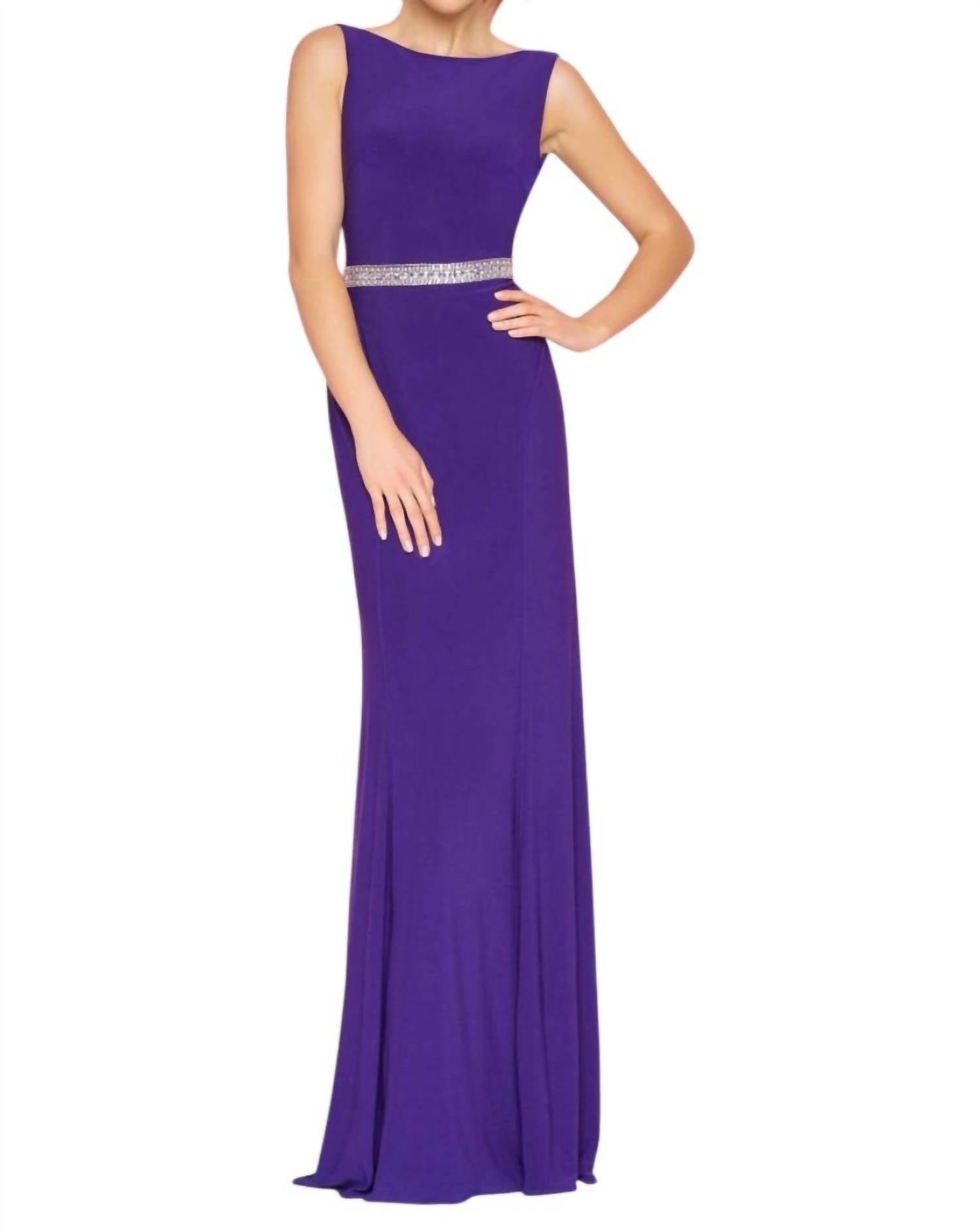 Mac Duggal - Jersey Embellished Waist Gown