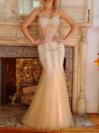Jovani - Embellished Corset Bodice Prom Dress