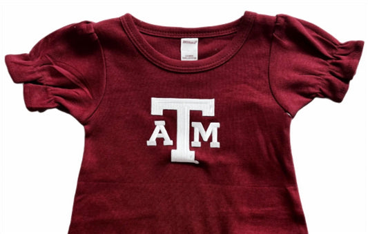 Two Feet Ahead - Girl's Texas A&m Romper