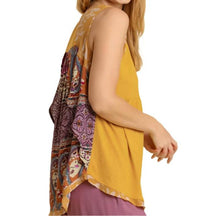 Umgee - Mixed Print Babydoll Tank Top