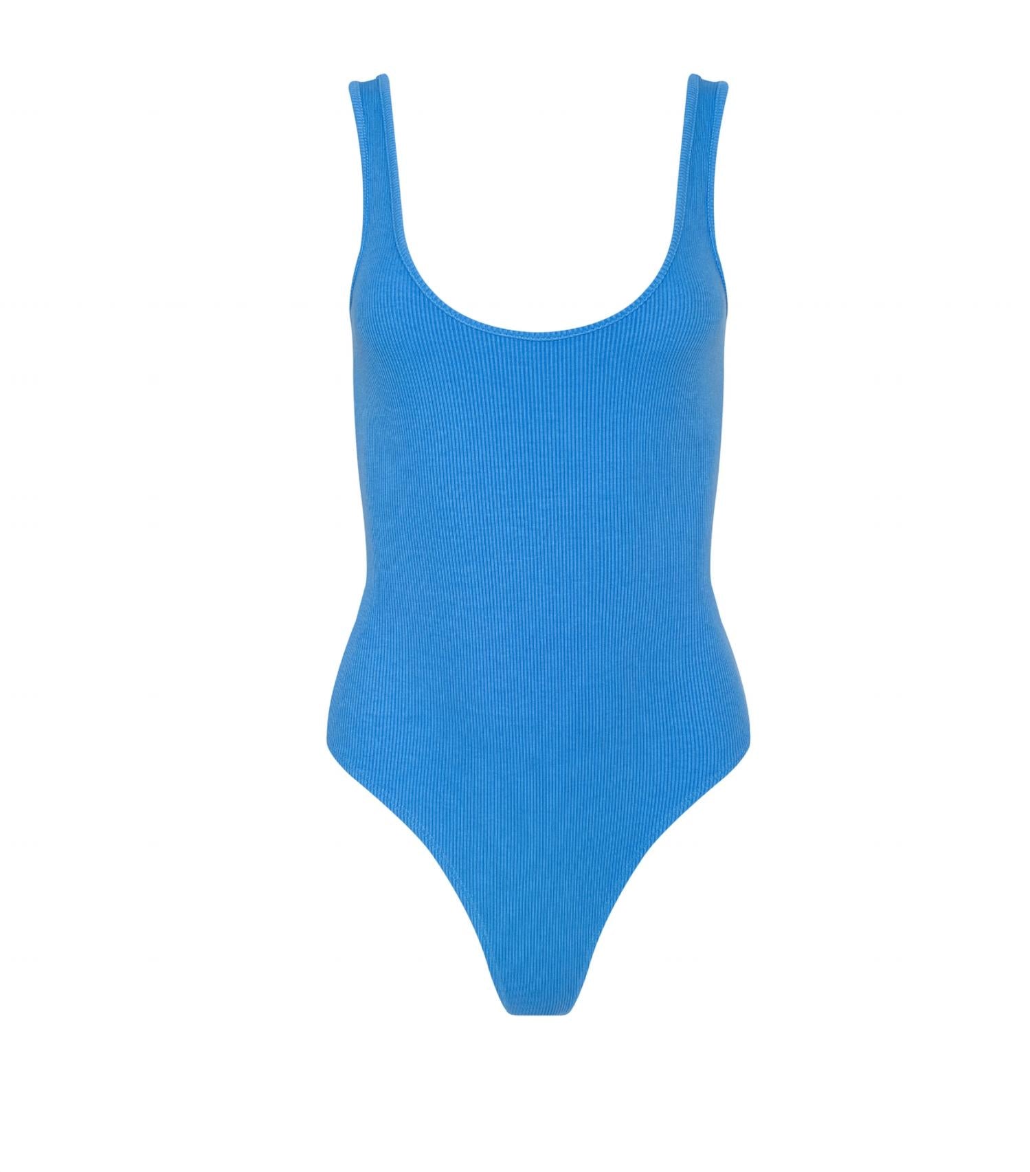 L'Agence Women's Nica Scoop Neck Tank Bodysuit in regatta blue - women's shirt