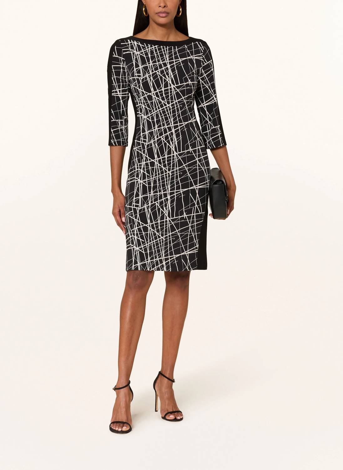 Joseph Ribkoff Abstract Lines Sheath Dress in black moonstone - women's dress