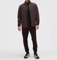 lululemon Grid Fleece Full-zip Jacket in sequoia - men's sweater - detail view