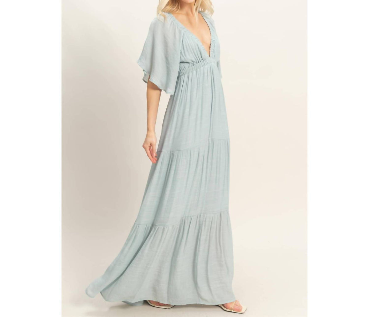 Hyfve - Flutter Sleeve Maxi Dress