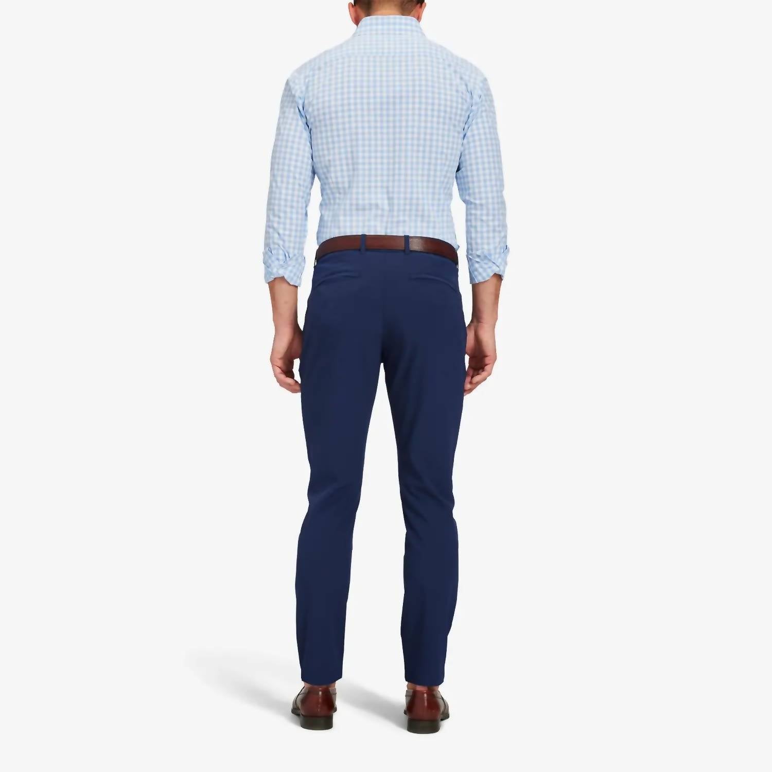 Mizzen + Main Helmsman Chino Pant - 32" in navy solid - men's pants - detail view