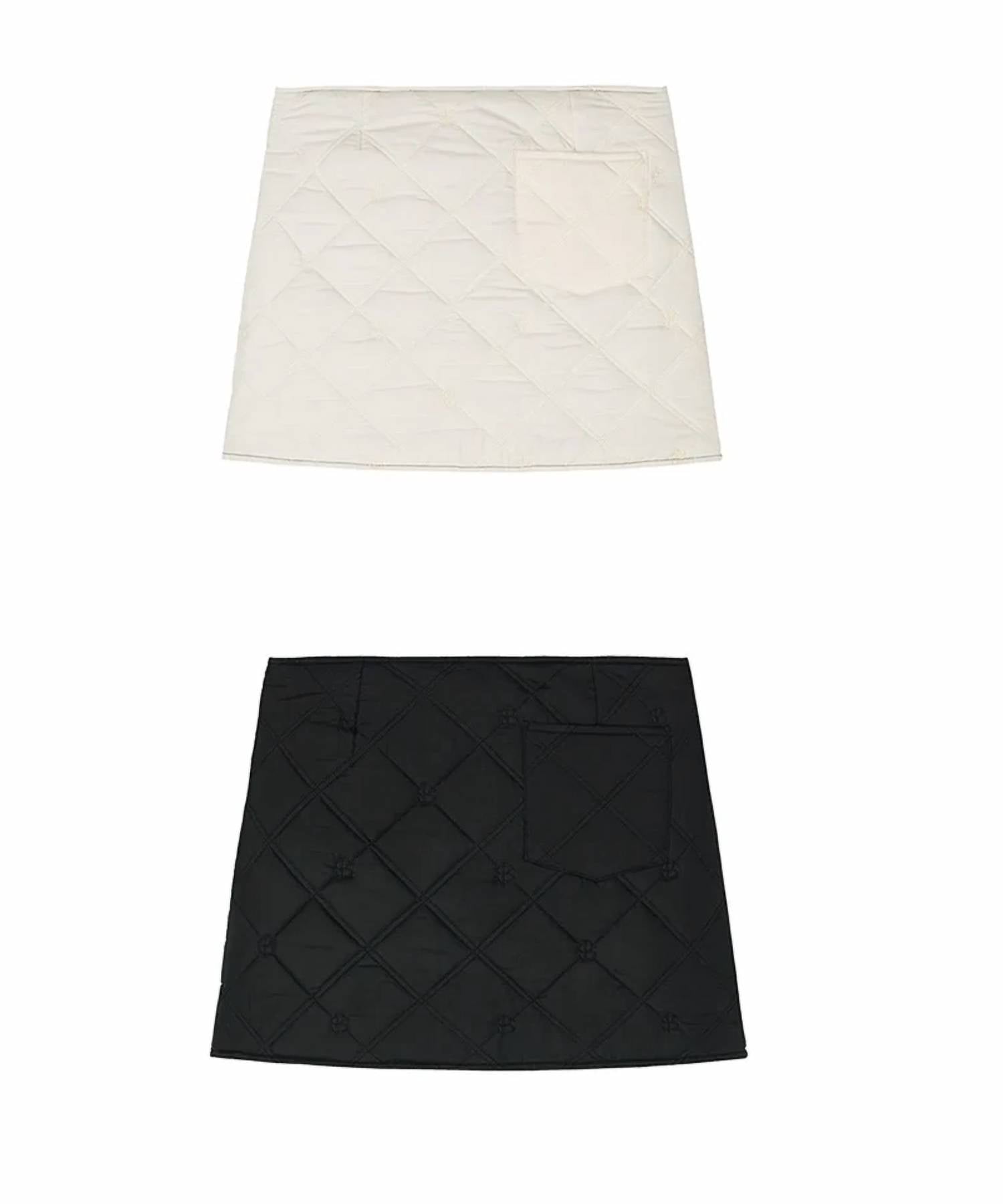 Posherd - Logo Quilted Reversible Padded Wrap Skirt