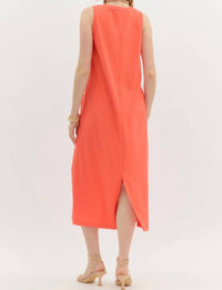 Entro - Solid Rib Textured Midi Dress