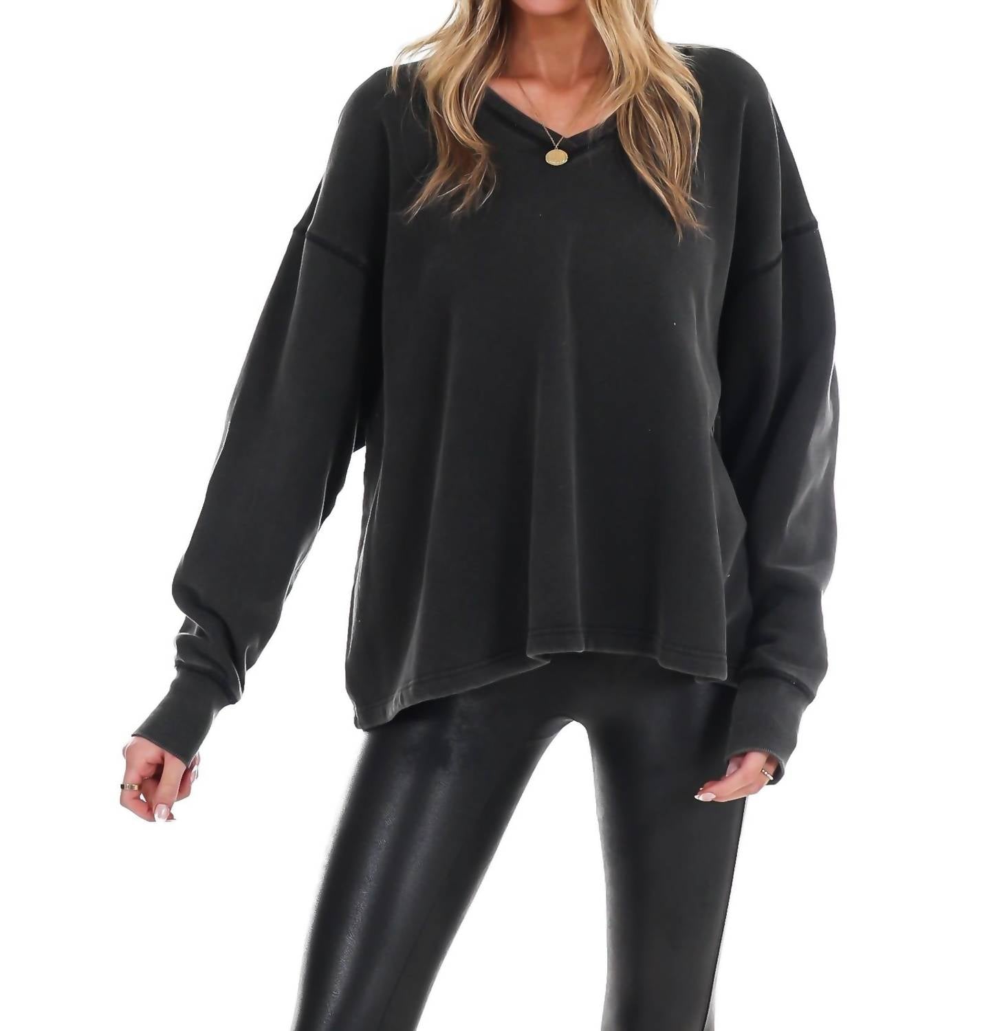 Hyfve - Urban Fade Oversized V-Neck Sweatshirt