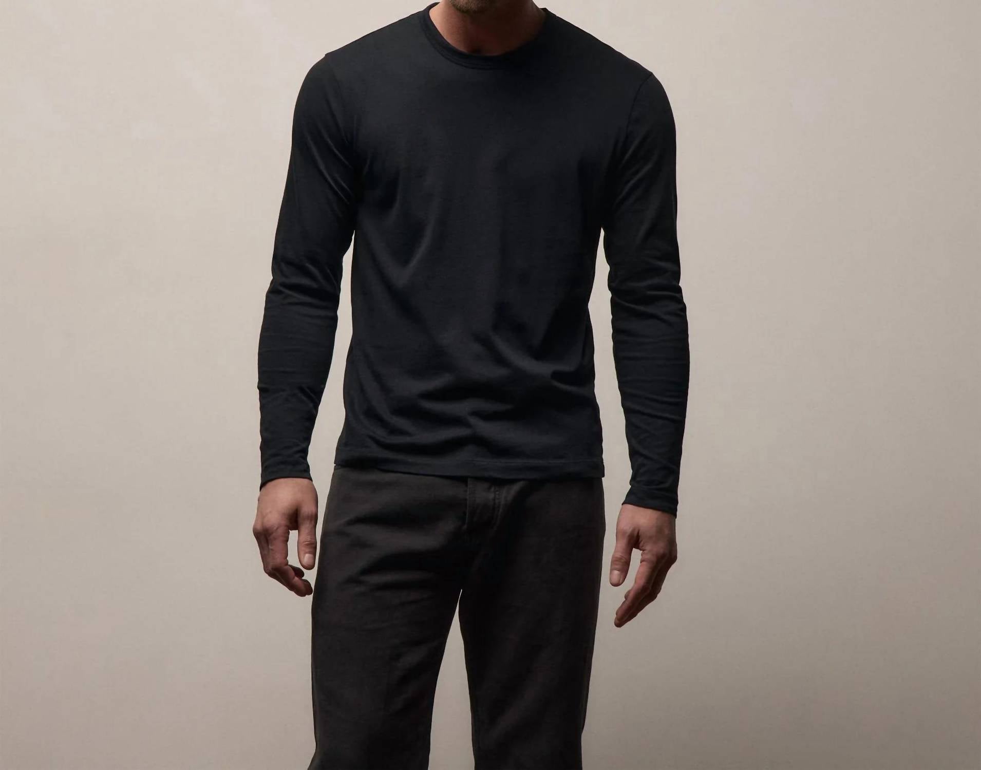 James Perse - Long Sleeve Brushed Jersey Crew Tee