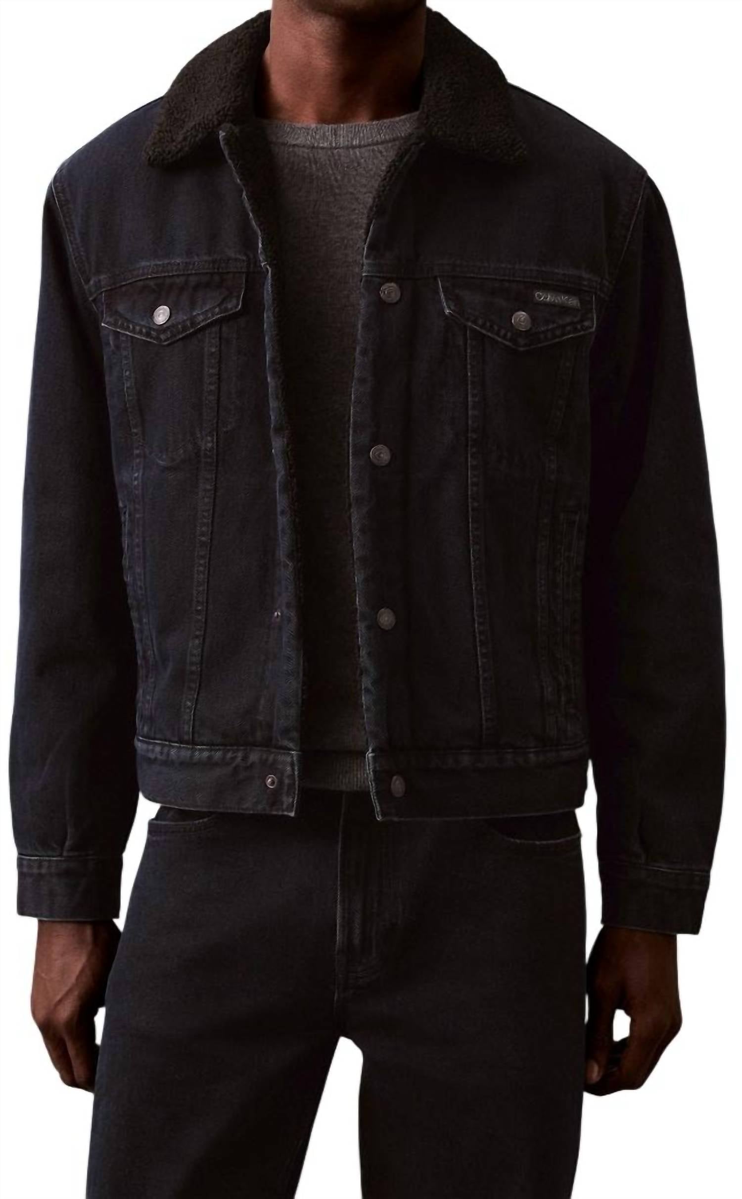 Calvin Klein - 90s Sherpa Denim Trucker Jacket
