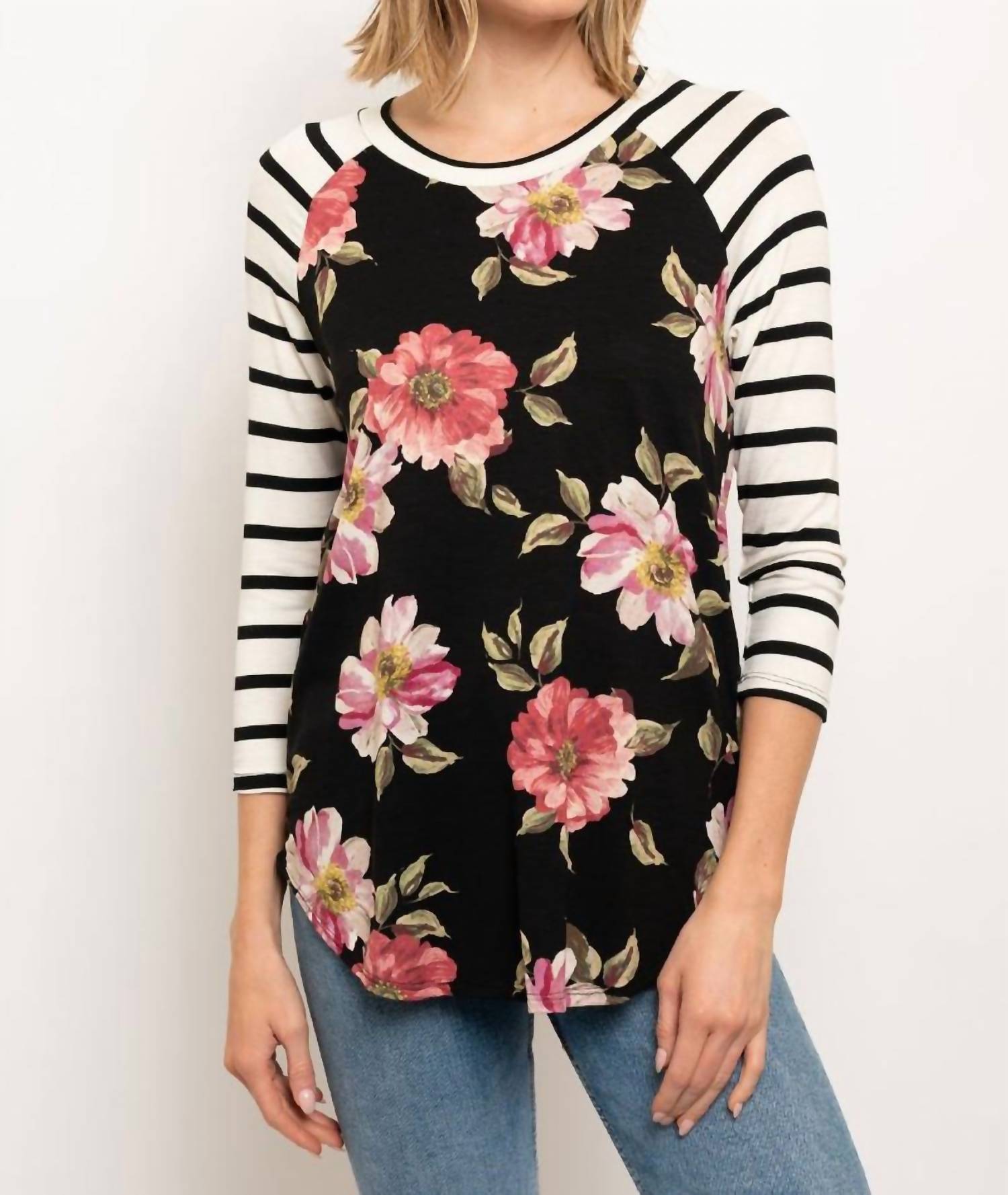 Collective Rack - Floral With Stripe Sleeves