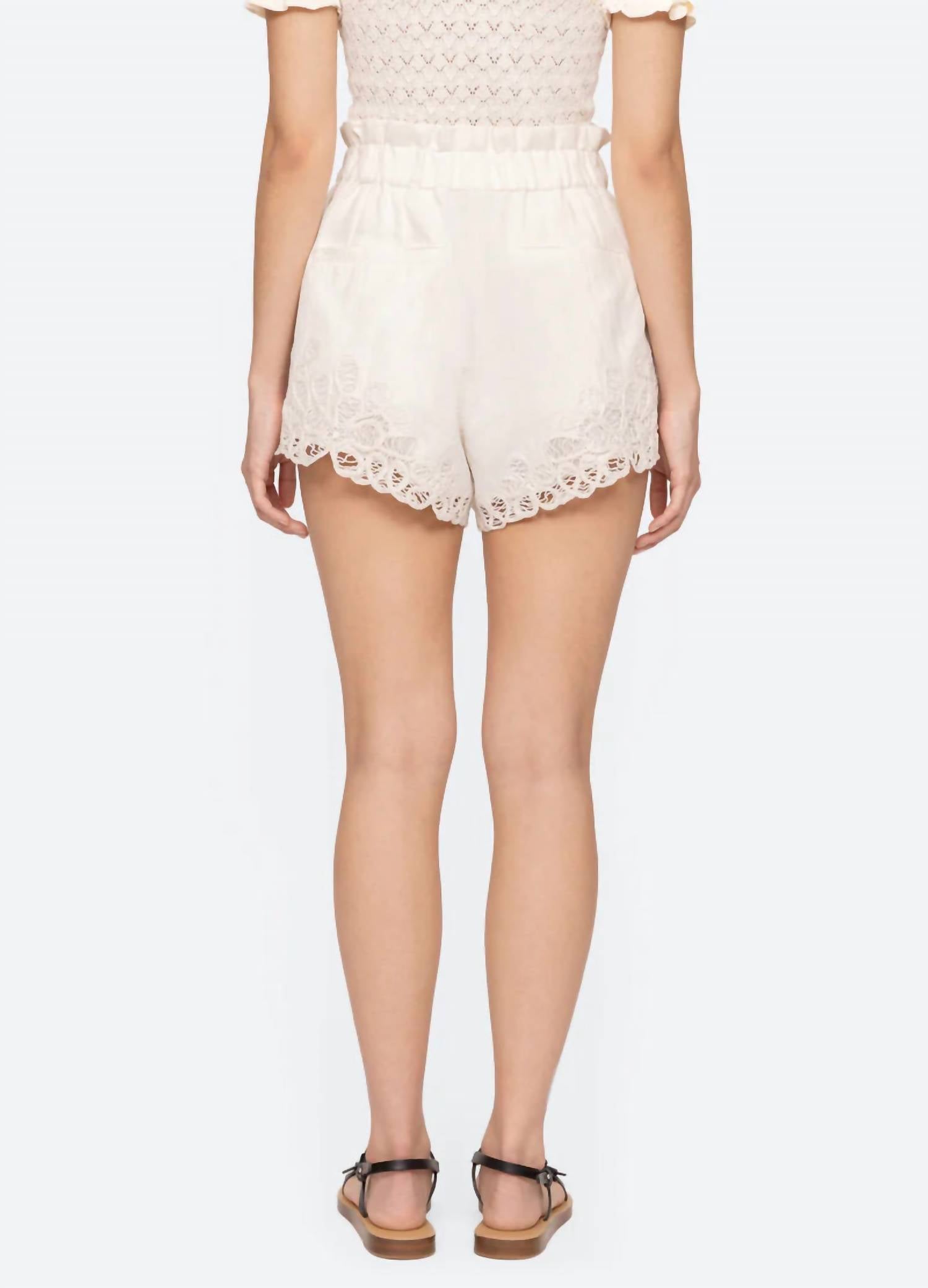 SEA Elke Pull On Short in white - women's shorts - alternate view